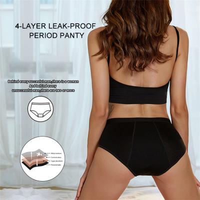 China 2022 Antibacterial Manufacturer Organic Leak Proof Cotton Menstrual Period Panties 2022 For Menstrual Underwear Empty Black for sale