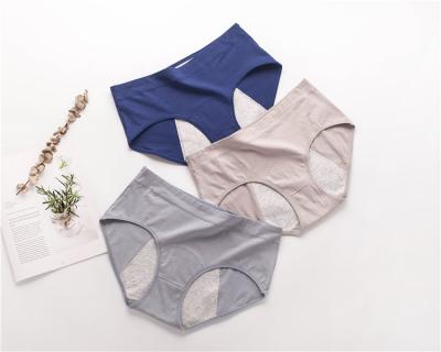 China Fat Women High Waist Antibacterial Absorbed Skin Color Waterproof Proof Fabrics Period Panties For Lady Cotton Briefs Menstruation for sale