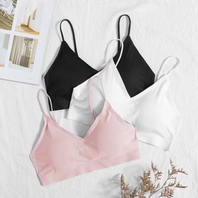 China New Design QUICK DRY In The First Big Back Girl Training Underwear Cross Padded Camisole Sports Bra For Young Teen Girls for sale