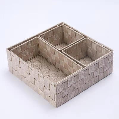 China Whosale viable weave table top drawer metal storage nylon basket for gift basket basket for sale