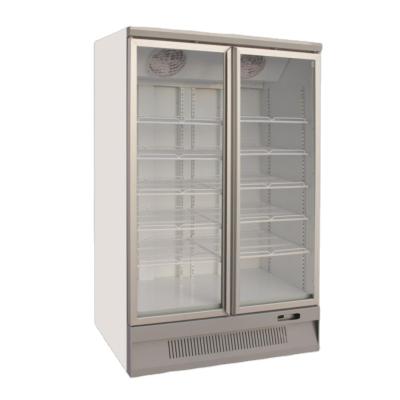 China Single-temperature congelador supermarket plug in commercial vertical glass upright display freezer deep door refrigerator freezer for sale