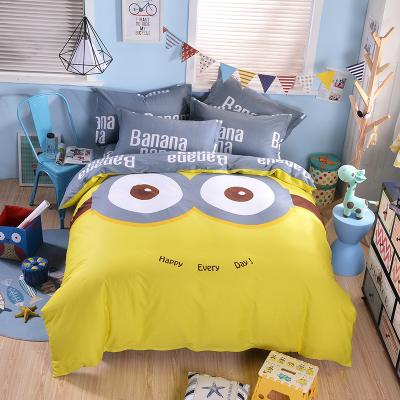 China Hot Selling Best Quality Folded 4 Piece Custom Fitted Sheet Comfoter Kids Design Bedding Set for sale