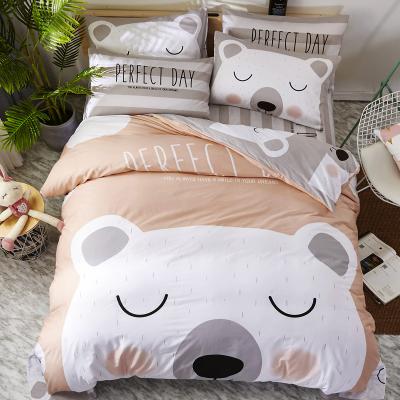 China Wholesale Luxury 100% Folded Kid Cartoon Color Cotton Duvet Cover Bedding Set Cheap 4 Pieces for sale