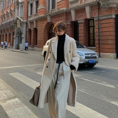 China Anti-wrinkle Merino Fur One-Piece Coat Female Sheep Cut Suede Autumn Winter Fur Lamb Long 2022 Leather Medium New for sale