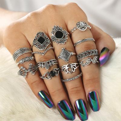 China 2020 Fashion Comfort Fit Geometric Women Rings Jewelry Combination Rings for sale