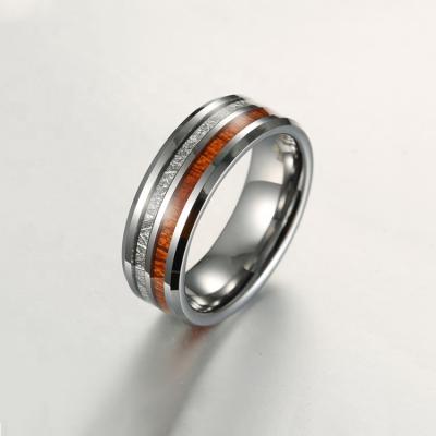 China Comfort Fitted Tungsten Ring Inlaid Wood Ring Lightweight Luxury Inner Ring Outer for sale