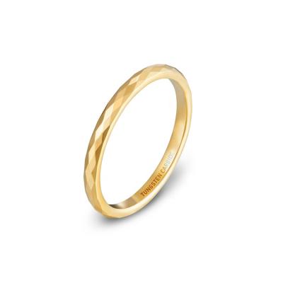 China CLASSIC Custom Jewelry Rose Golden Ring, Faceted Tungsten Carbide Wedding Band Ring for sale