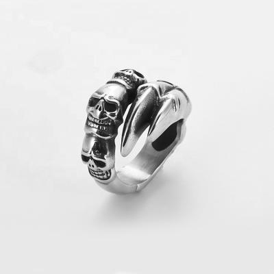 China Punk Skull Eagle Claw Domineering Ring Men Hiphop Jewelry Pirate for sale