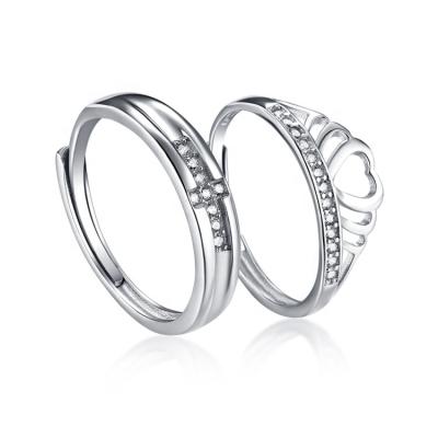 China Comfort Fit Finger Wear Engagement 925 Sterling Silver Rings Wedding Couple for sale