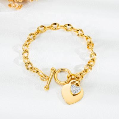 China Scratch Resistant Personality Jewelry OT Buckle Titanium LOVE Bracelet For Girl for sale