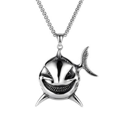 China Hiphop Hip Hop Style Demon Shark Pendant Necklace For Men's Sales for sale