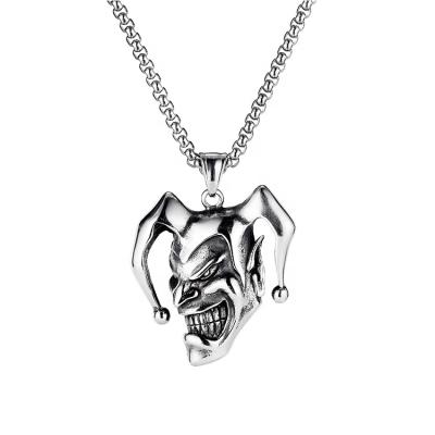 China Hiphop Hip Hop Style Demon Clown 316L Stainless Steel Pendant Necklace for sale