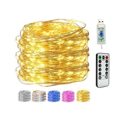 China Outdoor copper USB garden party garden party remote control synchronization light 10m 20m decoration string string for party Christmas decoration for sale