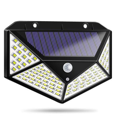 China Garden 100 LED Solar Power Wall Light PIR Motion Sensor Outdoor Street Lamps IP65 Waterproof Garen Lamp Solar Light Outdoors Lamps for sale