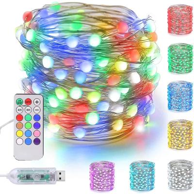 China Decoration Lighting Fariy String Head Strip Remote Control Backlight USB 12 Color 18 Color Garland Lamp Christmas Outdoor TV Lighting for sale