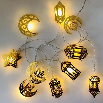 China Eid Ramadan Decorations Moon Star Led String Lights Muslim Eid Al-Fitr Decor Event Party Supplies Eid Mubarak Decor For Home Islam for sale