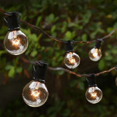 China S14 25Ft 30ft 50ft G40 String Lights Clear Bulbs Fairy String Waterproof IP44 Patio String Light New Year Outdoor Wedding Decorative for sale