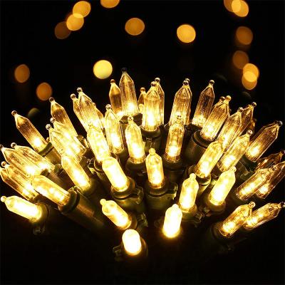 China Decoration Lighting 33 ft 100 LED Christmas Wire Lights Commercial Grade Holiday Indoor Outdoor Green Connectable String Light for sale