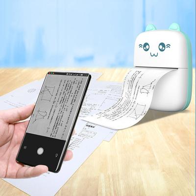 China Wireless Label Mini Portable Thermal Printer Handheld Card Printer Sticker Thermal Black and White Continuous Adhesive Paper for sale