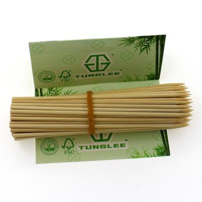 China Easily Cleaned 20cm Food Grade Disposable Natural Barbecue Round Barbecue 25cm Bamboo Stick for sale