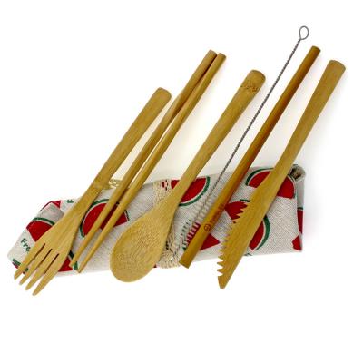 China Stocked Salad Spoon And Japanese Set Fork Box Bamboo Cutlery for sale