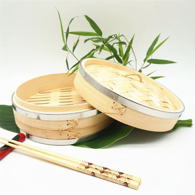 China Mini Bamboo Sustainable Dumpling Steamer 10inch Bambus For Chinese Food for sale