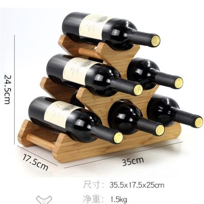 China Natural Material 5 Bottle Wine Rack Display Bottle Bamboo Wine Glass Rack for sale