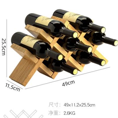 China New Arrival Natural Material Eco-friendly Wine Bottles Storage7 Standing Rack Bamboo Wooden Wine Rack for sale