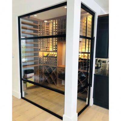 China French Minimalist Slim Narrow Profile Swing Door Normal Aluminum Casement Door For Balcony for sale