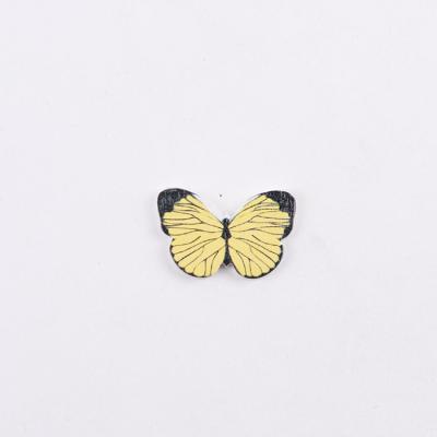 China Other Cute Cartoon Two Hole Colored Decorative Wood Butterfly Button Diy for sale