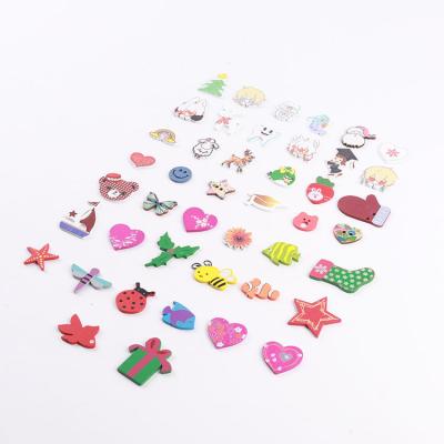 China Other New Color 2 Hole Small Cartoon Decorative Arts And Crafts Clothing Accessories Butterfly Wood Buttons for sale