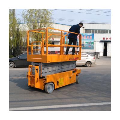 China Hotels 10m Self Propelled Mobile Scissor Lift Automatic Aerial Work Platform For Sale for sale