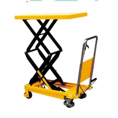 China Convenience CE Safety Easy Operation Manual Scissor Lift Table 150kg Galley Trolley Trolley for sale