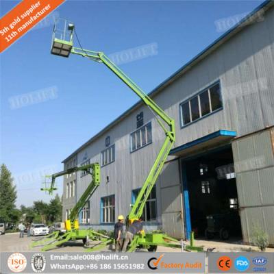 China Easy Operation Safety Convenience Holift Brand Skyscraping Tower 6-17m Trailer Mounted Boom Towing Behind Towable Boom Lift For Sale for sale