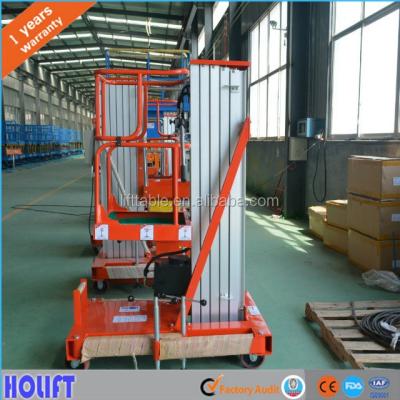 China Aluminum Alloy Material High Strength Single Mast 10m Easy Operated Hydraulic Aluminum Ladder / Portable Electric Aluminum Lift Platform for sale