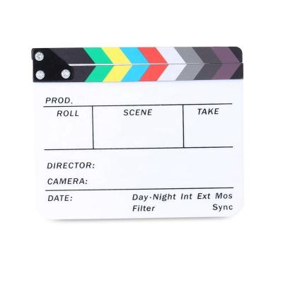 China Dry Film Director Clapper Board Clapper Board Clear Film Clapper Acrylic Shingle Action Scene Clapper Board Dry Slate with Colored Sticks for sale