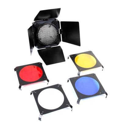 China Universal Strobist Set Universal Barndoor with Honeycomb Grid Color Gels for sale