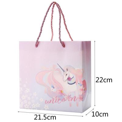 China Unicorn Party Paper Bags Artificial 12 Pcs Thick Glossy, Gift Candy Treat Candy Handbags Gift Box Party Supplies Favors for sale