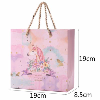 China 10pcs Paper Unicorn Party Bags, Gift Candy Treat Candy Handbags Kids Gift Boxes Party Supplies Favors for sale