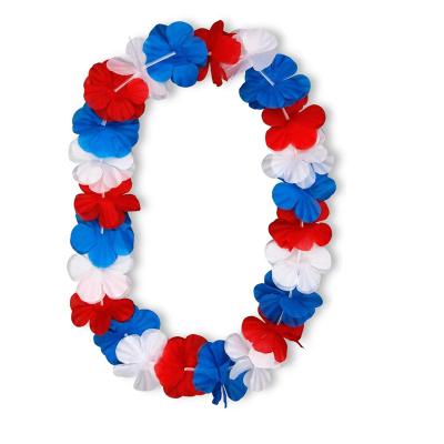 China Fabric 10 Pack Flower Petal Red White and Blue Garlands Party Decorations for VE Day 4th of July Independence Day Parade Event Decor for sale