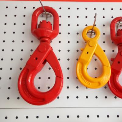 中国 6mm-8mm Forged G80 Swivel Safety Hook,Crane Lifting Safety Hook 販売のため