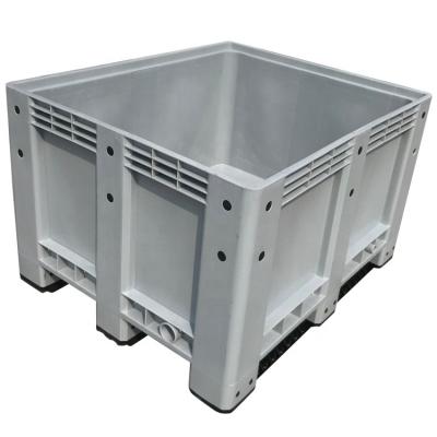 China 1200x1000x760 mm Single Faced Plastic Pallet Box With Wheels for sale