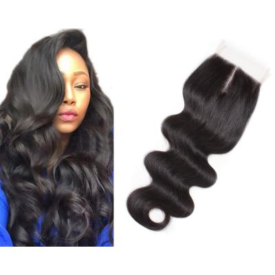 China Body Wave 5x5 Lace Closure 100% Transparent Brazilian Human Hair Body Wave Closure Swiss Remy Human Hair 1 Piece 10