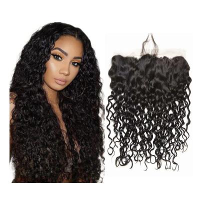 China Cheap Transparent Swiss Water Wave Hair Extension 13x4 Lace Hair Extension Water Wave Closure For Black Women for sale