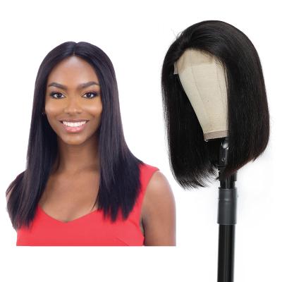 China Brazilian Virgin Hair 4x4 Lace Closure Bob Wigs Human Hair Lace Wigs Silky Straight Closure Bob Wigs Pre Plucked Straight With Baby Hair for sale