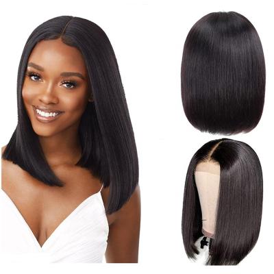 China Brazilian Bob Wig Pre Plucked Human Hair Lace Front Wig HD Transparent Straight Short Silky Straight Lace Front Human Hair Wigs For Black Women for sale