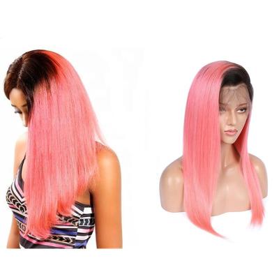 China Pink Silky Straight Bob Wig Human Hair Wave Ombre Pre Plucked Transparent Virgin Bob Human Hair Wig Lace Front Peruvian Wig HD Lace Closure Vendors for sale