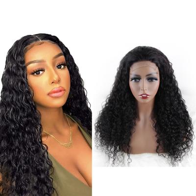 China Comfortable Water Wave 4x4 Lace Closure Wigs Hair Pre Plucked Brazilian Virgin Hair Wigs With Natural Baby Hair Color For Black Women for sale