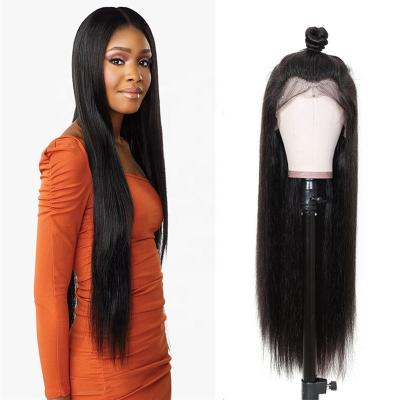 China Unprocessed Natural Lace Front Wig Human Hair Wave Straight Hair 13x4 Full Lace Wig HD Virgin Lace Frontal Transparent Swiss Silky Straight Wig for sale