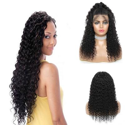 China Deep Wave Brazilian Hair Wig Deep Wave 13x4 Pre Plucked Swiss Virgin Hair Lace Front Wig Vendor For Black Transparent Women for sale